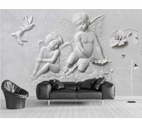 rskjdghshd Papier peint relief personnes pigeon fond mur salon chambre café mural, 3D, 200x140cm