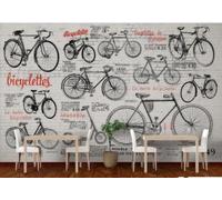 rskjdghshd Papier Peint Rétro Mur De Briques Graffiti Lettres Vélo Musique Bar Thème Magasin De Boissons Restaurant Occidental Fond Mural Après-midi Thé Café Papier Peint,3D,300x210cm