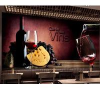 rskjdghshd Papier Peint Rétro Nostalgique Pour Bar À Vin, Centre Commercial, Thé De L'après-midi, Magasin De Boissons, Mur De Fond De Restaurant Occidental, Papier Peint Mural De Café,3D,200x140cm