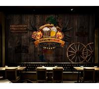 rskjdghshd Papier peint rétro planche de bois vous avez une histoire nostalgique bar décoration peinture café restaurant mural, 3D, 350x245cm