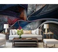 rskjdghshd Papier peint simple à encre abstraite, ligne nuage, décoration de salon, peinture murale de café, restaurant, 3D, 150x105cm