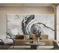 rskjdghshd Papier Peint Spirale Noir Et Blanc, Peinture De Paysage À L'encre De Marbre Abstraite, Mur De Fond De Canapé TV, Chambre À Coucher, Salon, Étude Murale,3D,150x105cm