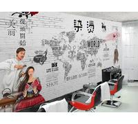 rskjdghshd Papier peint tendance pour salons de beauté et cafés, peintures murales 3D pour restaurants, 150x105cm