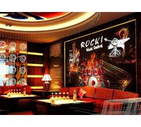 rskjdghshd Papier peint tendance thème musique rock peinture décorative fond mural restaurant café, 3D, 150x105cm
