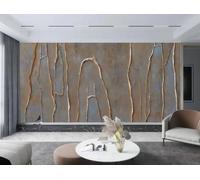 rskjdghshd Papier peint texturé à lignes dorées en relief, couleur cuivre, pour mur derrière un canapé, chambre, salon ou bureau ; effet 3D ; 200 x 140 cm