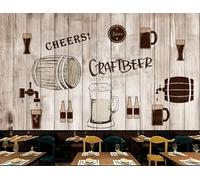 rskjdghshd Papier peint vintage peint à la main, décoration de bar, peinture murale de café, restaurant, 3D, 250x175cm