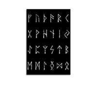 Rsliokal Impression sur toile avec lettres de l'alphabet runique - Décoration murale pour bureau, maison, bar - 40 x 60 cm