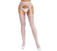 RSLOVE Bas pour Porte-Jarretelles Femme Collant Resille Autofixant Blanc