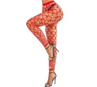 RSLOVE Bas résille Rhinestone Collants Sexy Femmes Résille Strass Paillettes Pantalons Rouge Taille Unique
