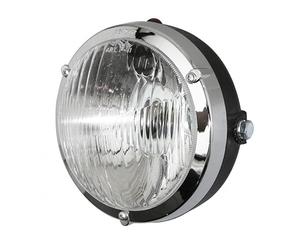 RSM Optique phare avant rond 125mm noir et chromé compatible avec mobylette Peugeot 103