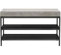 Rsmmpqa Banc à chaussures moderne à 2 niveaux avec support à chaussures en métal Tabouret avec coussin rembourré Meuble de rangement pour chaussures Décoration d'intérieur (couleur : -b, taille : 80 x