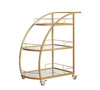 Rsmmpqa Casier à bouteilles de vin, étagères tout usage, chariot de service à 3 niveaux, unités de rangement en maille métallique, chariot de cuisine avec rangement (couleur : un marbre blanc) (une