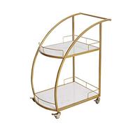 Rsmmpqa Casier à bouteilles de vin, étagères tout usage, chariot de service à 3 niveaux, unités de rangement en maille métallique, chariot de cuisine avec rangement (couleur : A marbre blanc) (B