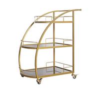 Rsmmpqa Casier à bouteilles de vin, étagères tout usage, chariot de service à 3 niveaux, unités de rangement en maille métallique, chariot de cuisine avec rangement (couleur : un marbre blanc) (un