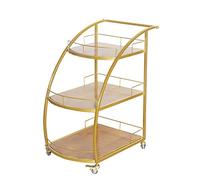 Rsmmpqa Casier à bouteilles de vin, étagères tout usage, chariot de service à 3 niveaux, unités de rangement en maille métallique, chariot de cuisine avec rangement (couleur : un marbre blanc) (une