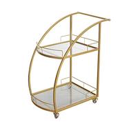 Rsmmpqa Casier à bouteilles de vin, étagères tout usage, chariot de service à 3 niveaux, unités de rangement en maille métallique, chariot de cuisine avec rangement (couleur : A marbre blanc) (B verre