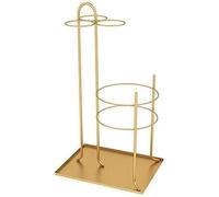 Rsmmpqa Porte-parapluie antidérapant en fer forgé étagère de sol quatre couleurs Hall 33 x 25 x 60 cm (couleur : marron) (or)