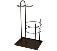 Rsmmpqa Porte-parapluies en métal, support de rangement pour parapluies, plateau d'égouttement de base d'entrée, parapluie pliable long et court pour bureau, 4 couleurs (marron)