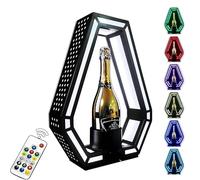 RSPPPJQ Présentoir de Bouteille d'alcool éclairé par LED, lumières LED en Losange, présentoir de Bouteille de Champagne 7 Couleurs, for Bar/hôtel/discothèque/fête de Lancement