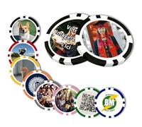 RSQGT Jetons Poker Personnalisables 25-500 pièces, Impression Recto Verso Haute définition, Logo/Texte pour Mariages, Entreprises, Jetons de Bar, Cadeaux de Fin d’études (Poker Chips)