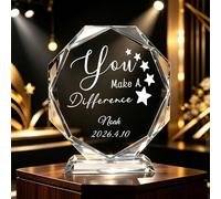 RSQGT Trophée Personnalisable en Cristal K9 Gravure Photo Logo Badge et Texte Idéal Événements Sportifs Remises de Prix Entreprise Cadeau Collègue et Cérémonies Spéciales (trophée Personnalisable)