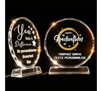 RSQGT Trophée Personnalisable en Cristal K9 Gravure Photo Logo Badge et Texte Idéal Événements Sportifs Remises de Prix Entreprise Cadeau Collègue et Cérémonies Spéciales (Coupe du Monde trophée)