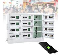 RSQQL Casier d'armoire de Station de Recharge de téléphone Portable à 12 Compartiments avec Serrure à Combinaison, Deux méthodes de déverrouillage for Les étudiants et Les employés