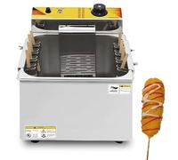 RSQQL Friteuse électrique Commerciale de 12 L for Hot-Dogs au Fromage et Corn Dogs, Machine à Snacks de Grande capacité de 1 900 W for des collations Parfaitement croustillantes