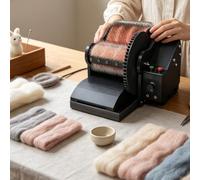 RSQQL Machine à carder la Laine 50 W, Vitesse Avant et arrière réglable, avec pédale à 2 Pieds, mélange Rapide des Couleurs, peignage, filage, for carder et mélanger