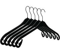 RSR Hangers Lot de 50 cintres NA 43 en plastique - Crochet noir - Édition noire - Crochet rotatif à 360° - Cintre pour chemises - Cintre pour blouses - Cintre pour veste - Noir
