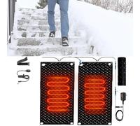 RSRSR Tapis de Fonte de Neige for escaliers et allées - for Une Utilisation hivernale en Toute sécurité, Tapis Chauffant extérieur antidérapant avec Vitesse de Fonte de 2 po/h(25.4x90cmx2Pcs)
