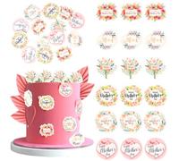 Rsstarxi Lot de 60 décorations comestibles en papier gaufrette pour cupcakes « Happy Mother's Day » - Décoration de gâteau pour la fête des mères - Fournitures de décoration de fête des mères