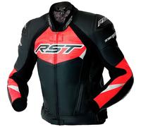 RST Tractech Evo D3O, veste en cuir perforé XXL Noir/Rouge Néon/Blanc Noir/Rouge Néon/Blanc