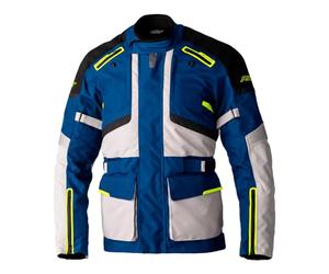 RST Endurance CE Veste de moto imperméable en textile pour homme, Bleu, argenté, jaune, 50