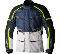 RST Maverick Evo, veste textile imperméable 4XL Gris Clair/Bleu Foncé/Noir/Jaune Néon Gris Clair/Bleu Foncé/Noir/Jaune Néon