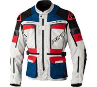 RST Pro Series Adventure-Xtreme Veste textile de moto, Blanc/Bleu/Rouge, Taille S