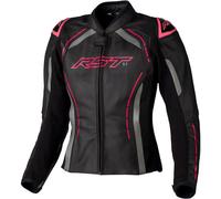 RST S-1, veste en cuir pour femmes XS Noir/Gris/Fuchsia Néon Noir/Gris/Fuchsia Néon