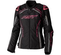 RST S-1, veste textile imperméable pour femmes S Noir/Gris/Fuchsia Néon Noir/Gris/Fuchsia Néon