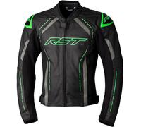 RST S1 Veste en cuir de moto, noir-vert, taille 50 pour homme