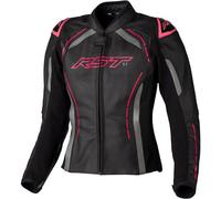 RST S-1, veste en cuir pour femmes XS Noir/Gris/Fuchsia Néon Noir/Gris/Fuchsia Néon