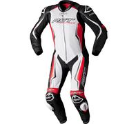 RST V4.1 Evo Kangaroo Airbag One Piece Moto Cuir Costume, Blanc/Noir/Rouge, Taille 3XL