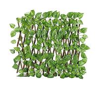 RSTYS Clôture en faux lierre extensible, rétractable et extensible - Clôture en bois pour décoration extérieure, jardin, cour