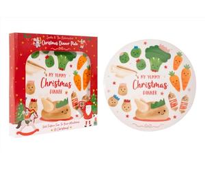 RSW Assiettes de table en porcelaine sur le thème de Noël pour enfants, motif Père Noël, casse-noisette, personnages de Noël festifs pour enfants