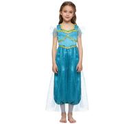 Rswnyirn Déguisement Arabe Enfant Fille Paillette Combinaison Indien Déguisement Princesse du Désert Halloween Mascarade Bleu clair 9-10 ans