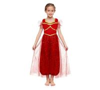 Rswnyirn Déguisement Arabe Enfant Fille Paillette Combinaison Indien Déguisement Princesse du Désert Halloween Mascarade Bourgogne 11-12 ans
