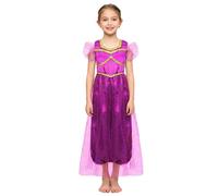 Rswnyirn Déguisement Arabe Enfant Fille Paillette Combinaison Indien Déguisement Princesse du Désert Halloween Mascarade Rose vif 5-6 ans