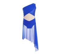 Rswnyirn Justaucorps Danse Classique Enfant Fille Tenue de Gymnastique Costume Danse Lyrique Dancewear Bleu 9-10 ans