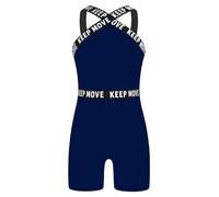 Rswnyirn Maillot de Bain 1 Piece Fille Shorty Maillot Bain Enfants Maillot Bain Plage sans Manches Crossbandoulière Maillot Bain Bikini Une Pièce Coloré Swimwear 5-16 Ans Bleu Marine 15-16 Ans