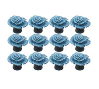 RSWZSFL 12 Pcs Boutons pour Commode Poignée de Porte en Céramique en forme de Rose Boutons pour Armoires Poignées pour Tiroirs pour d'armoires de Cuisine (Blue)