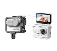 Rszfnjxry Cage en aluminium avec objectif en silicone Corver et protecteur d'écran pour Insta360 GO 3S, boîtier de protection durable en métal avec support de griffe (numéro de modèle 3)